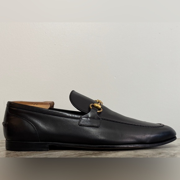 GUCCI Jordaan Horsebit Black Leather Loafer 8 / 8.5 US 1953 Moccasin $1100 - Picture 3 of 11